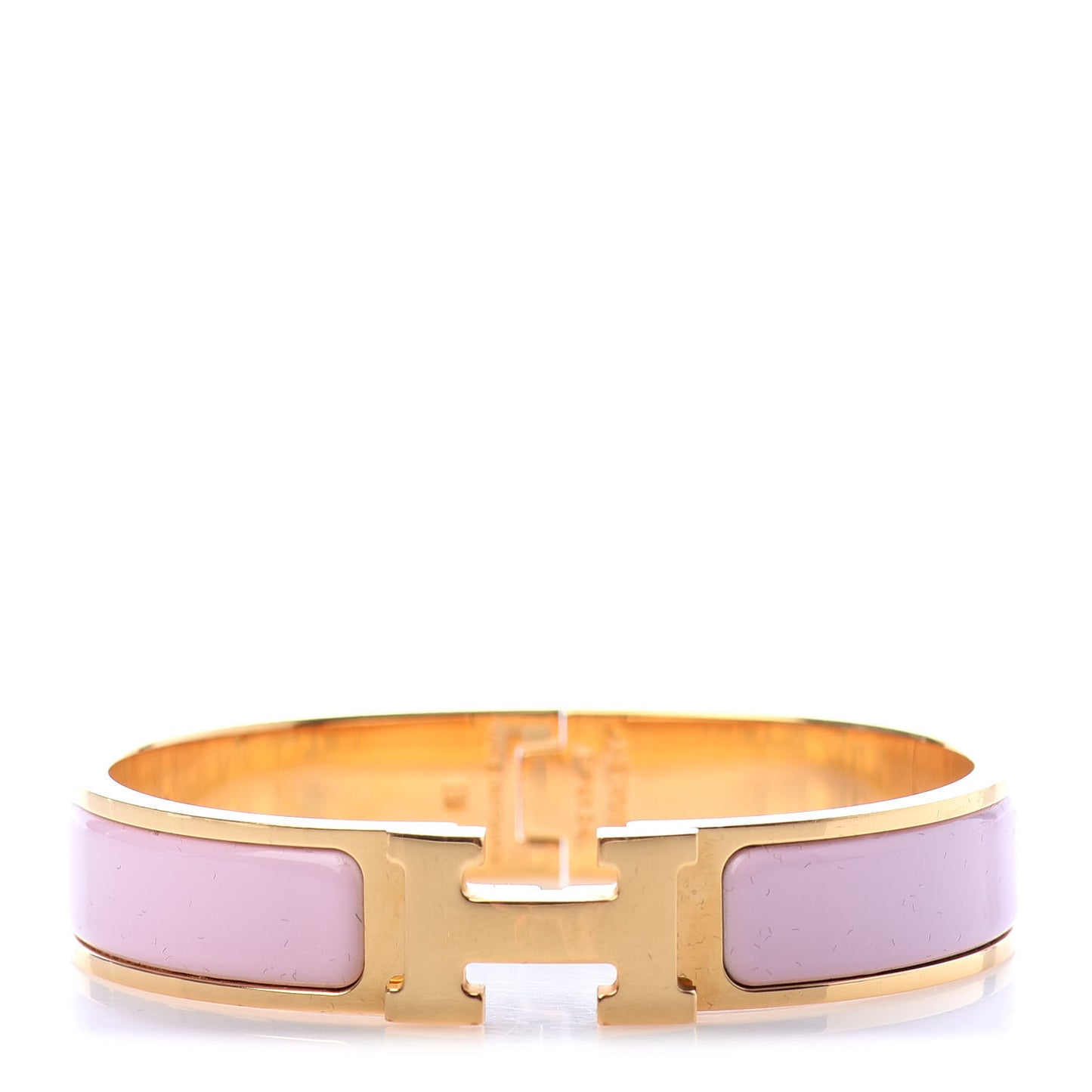 Enamel Narrow Clic Clac H Bracelet PM Rose Dragee