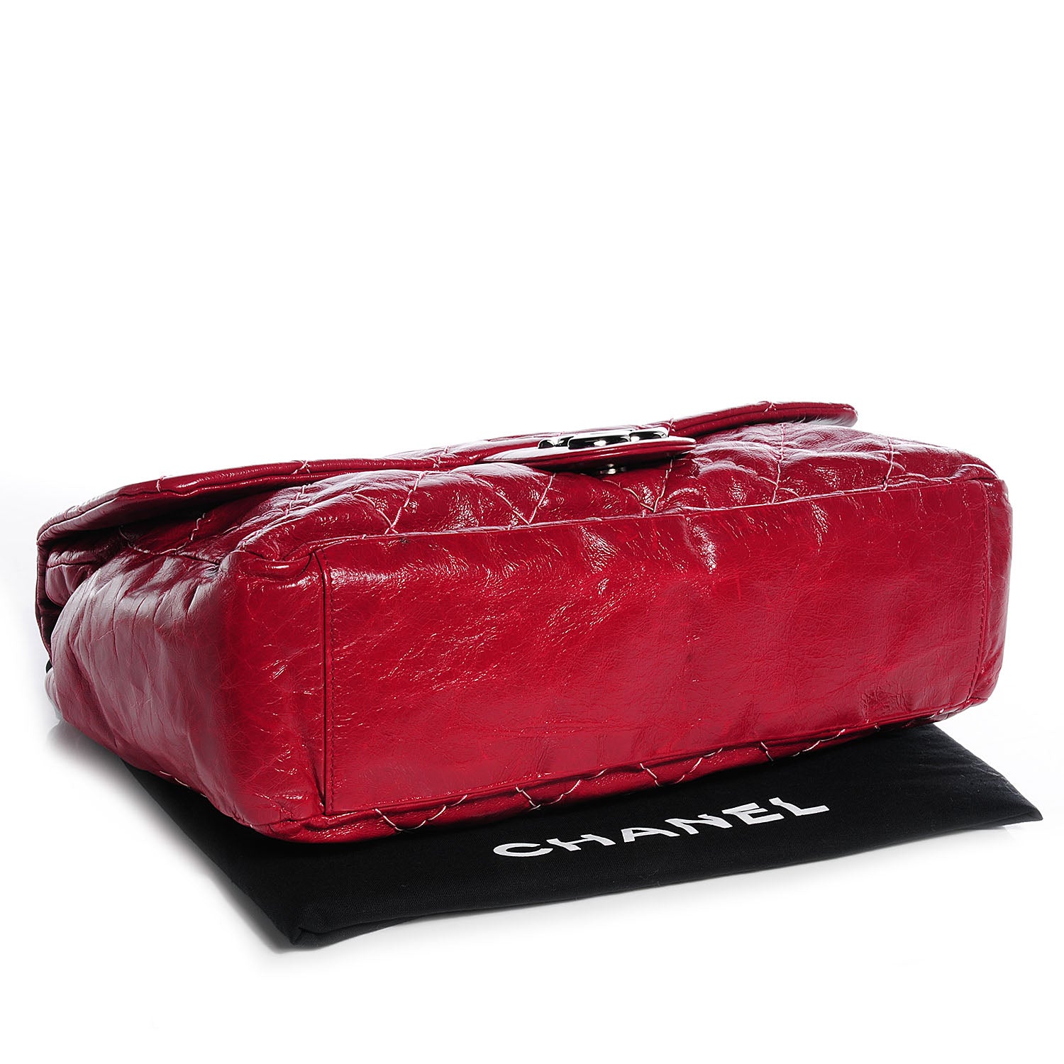 Chanel Glazed Goatskin Double Stitch Maxi Flap Red 4 of 7