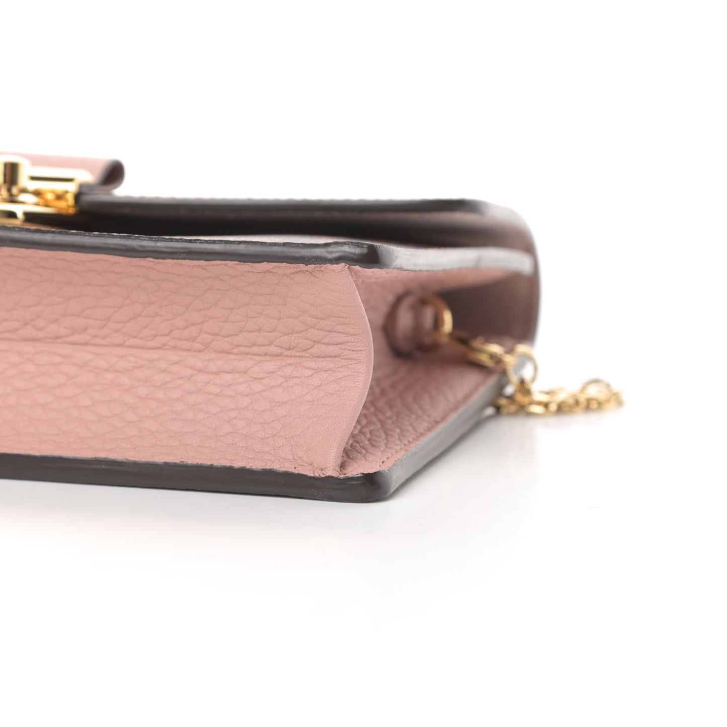 Damier Ebene Croisette Chain Wallet Magnolia