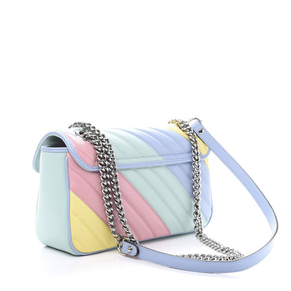 Gucci Calfskin Matelasse Diagonal Small GG Marmont Shoulder Bag Multicolor Pastel 4 of 13