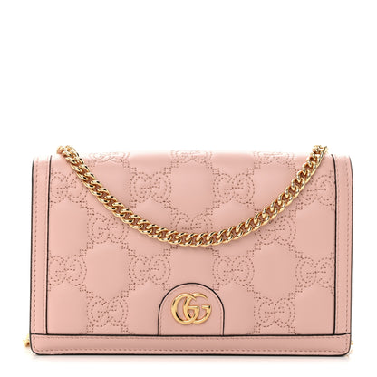 Gucci Calfskin GG Matelasse Chain Wallet Perfect Pink 1 of 12