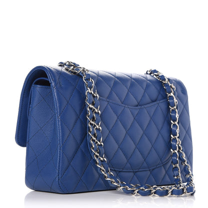 Chanel Caviar Quilted Medium Double Flap Dark Blue 4 of 9