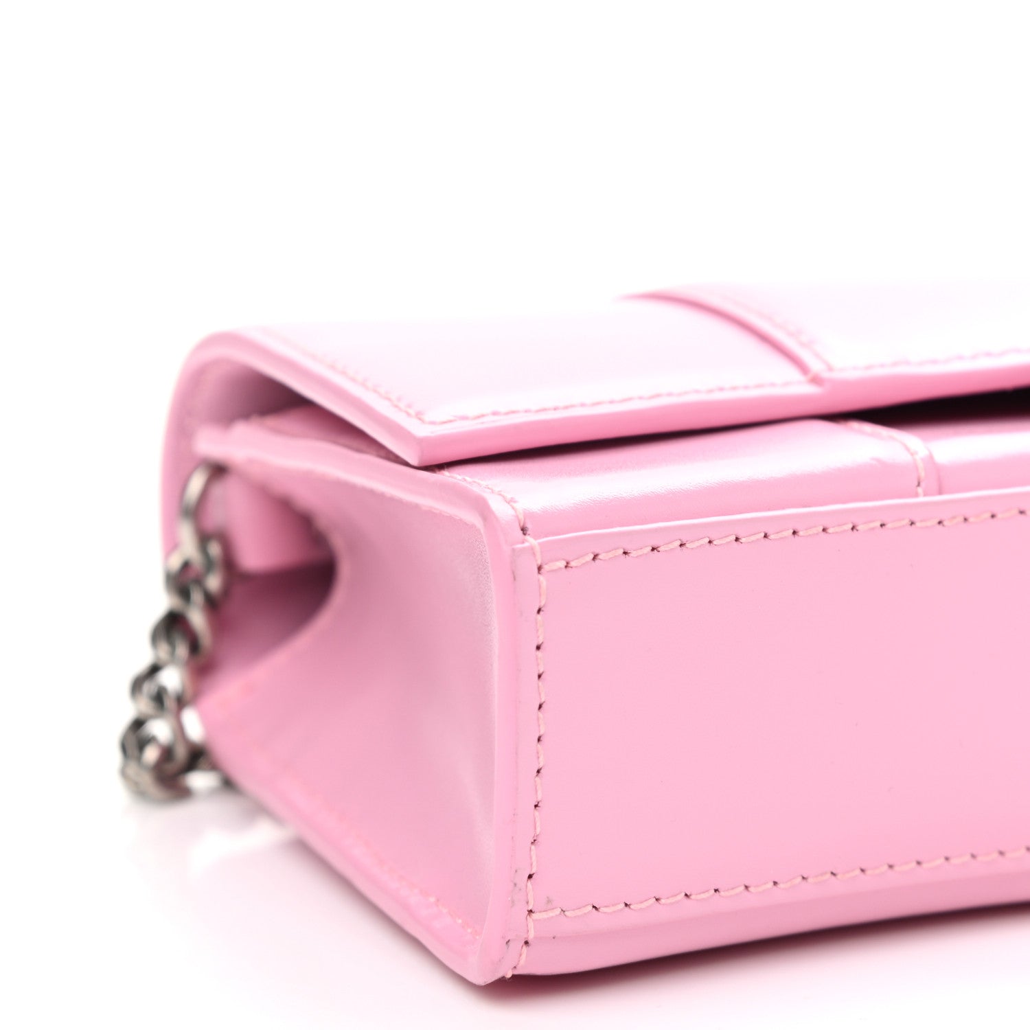 Balenciaga Shiny Box Calfskin Tonal B Hourglass Chain Bag Candy Pink 10 of 11