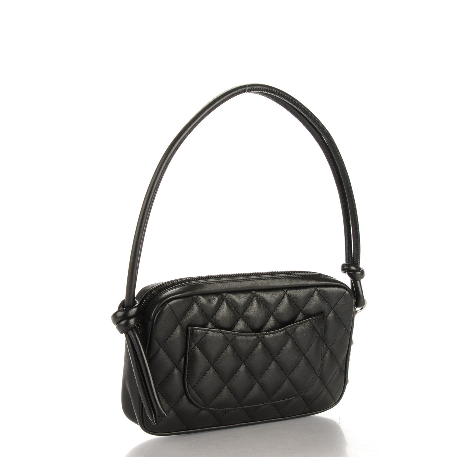 Chanel Calfskin Quilted Cambon Pochette Black White 3 of 7