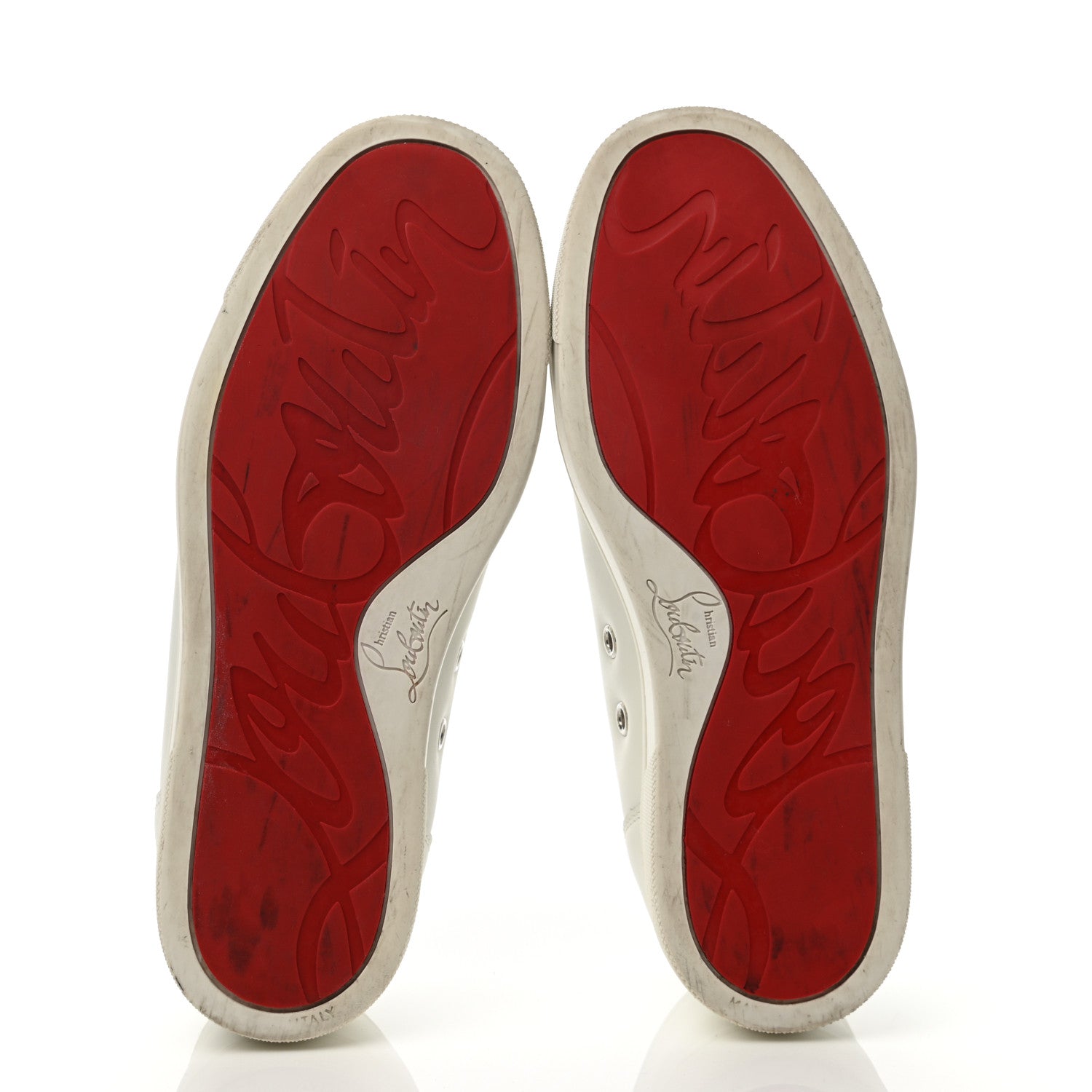 Christian Louboutin Calfskin Strass Junior Flat Sneakers 35.5 Version Latte 5 of 9