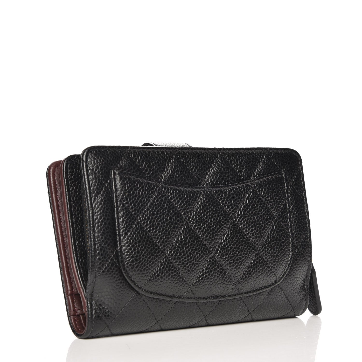 Chanel Caviar Quilted Zipped Pocket Wallet Black 3 of 9