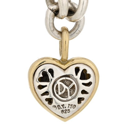 David Yurman Sterling Silver 18k Yellow Gold Cable Heart Charm Bracelet 3 of 3
