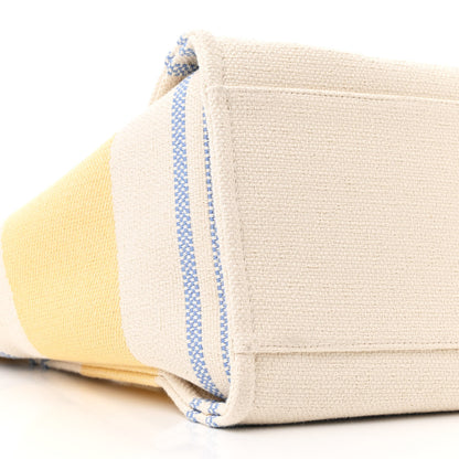 Chanel Striped Canvas Medium Deauville Tote Ecru Blue Yellow 11 of 13