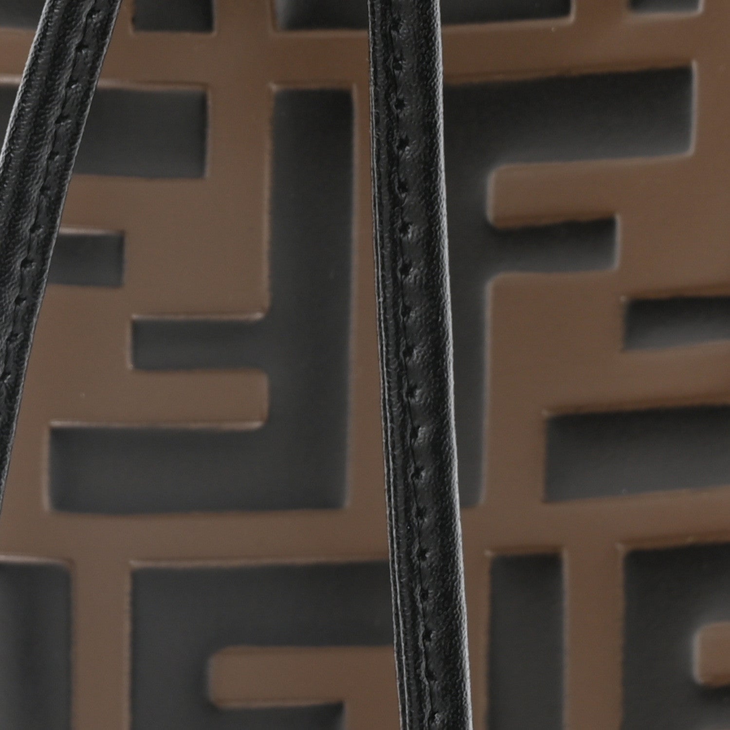 Fendi Vitello Liberty F is Fendi Bi-Color FF 1974 Embossed Mini Mon Tresor Bucket Bag Maya Black 8 of 10