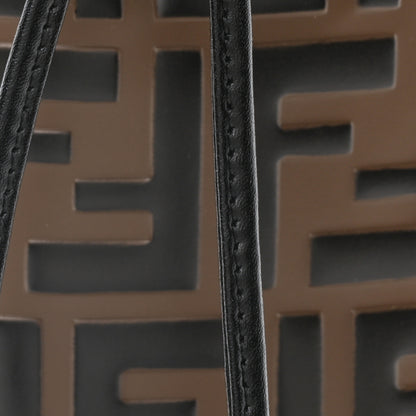 Fendi Vitello Liberty F is Fendi Bi-Color FF 1974 Embossed Mini Mon Tresor Bucket Bag Maya Black 8 of 10