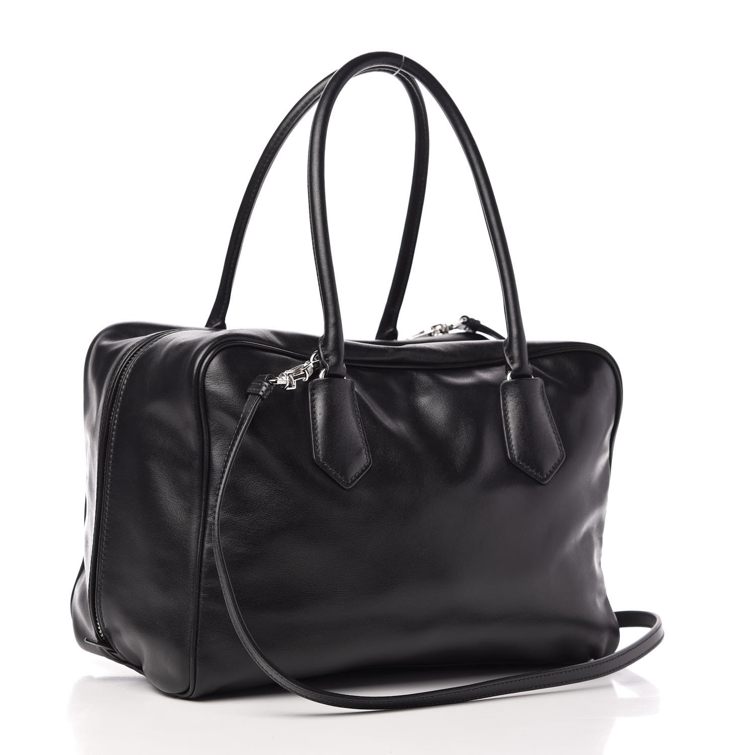Prada Soft Calf Large Inside Tote Black Mughetto 3 of 10