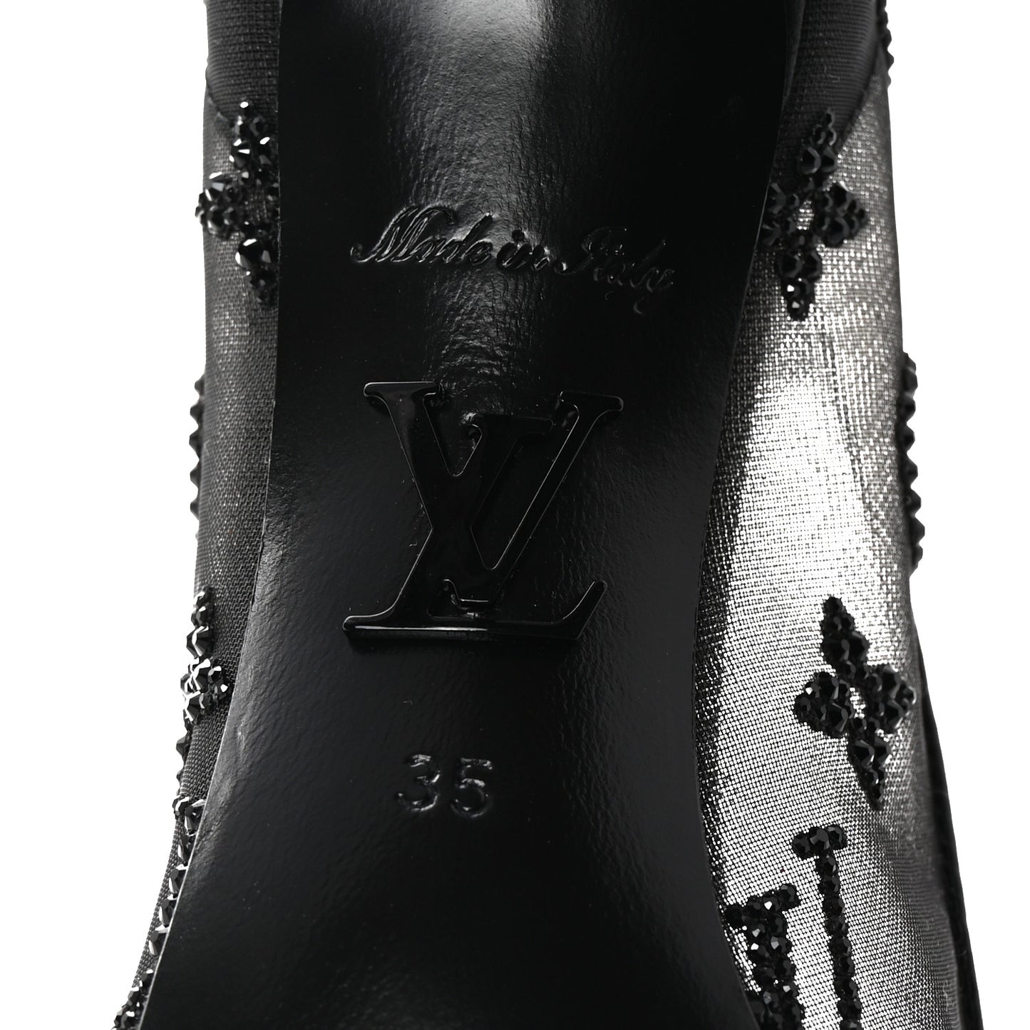 Monogram Mesh Strass Gala Pumps 35 Black