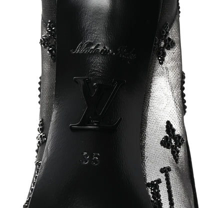 Louis Vuitton Monogram Mesh Strass Gala Pumps 35 Black 7 of 9