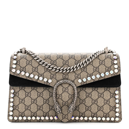 Gucci GG Supreme Monogram Crystal Small Dionysus Shoulder Bag Black 1 of 11