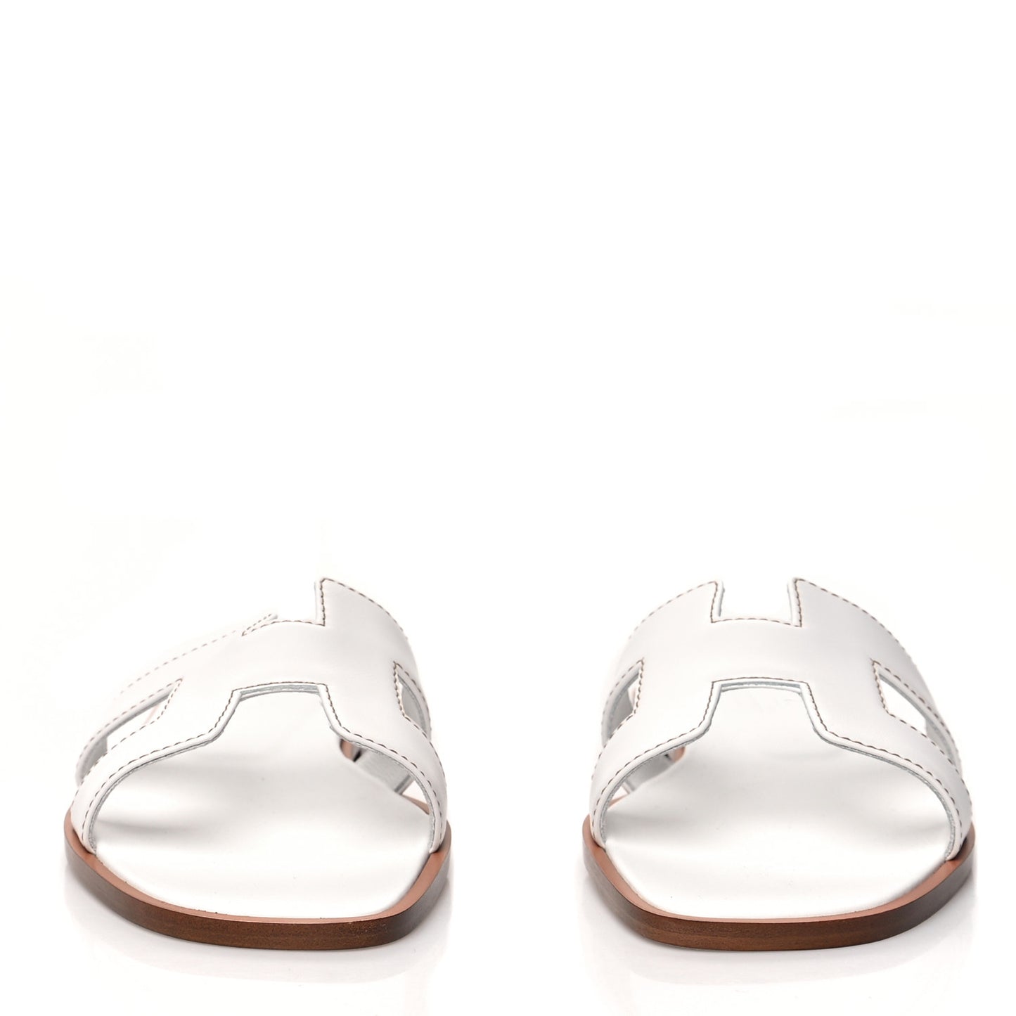 Box Calfskin Oran Sandals 36 White