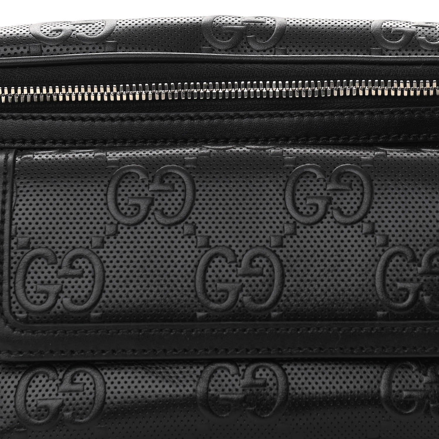 Gucci Calfskin GG Tennis Embossed Pocket Belt Bag Black 9 of 11