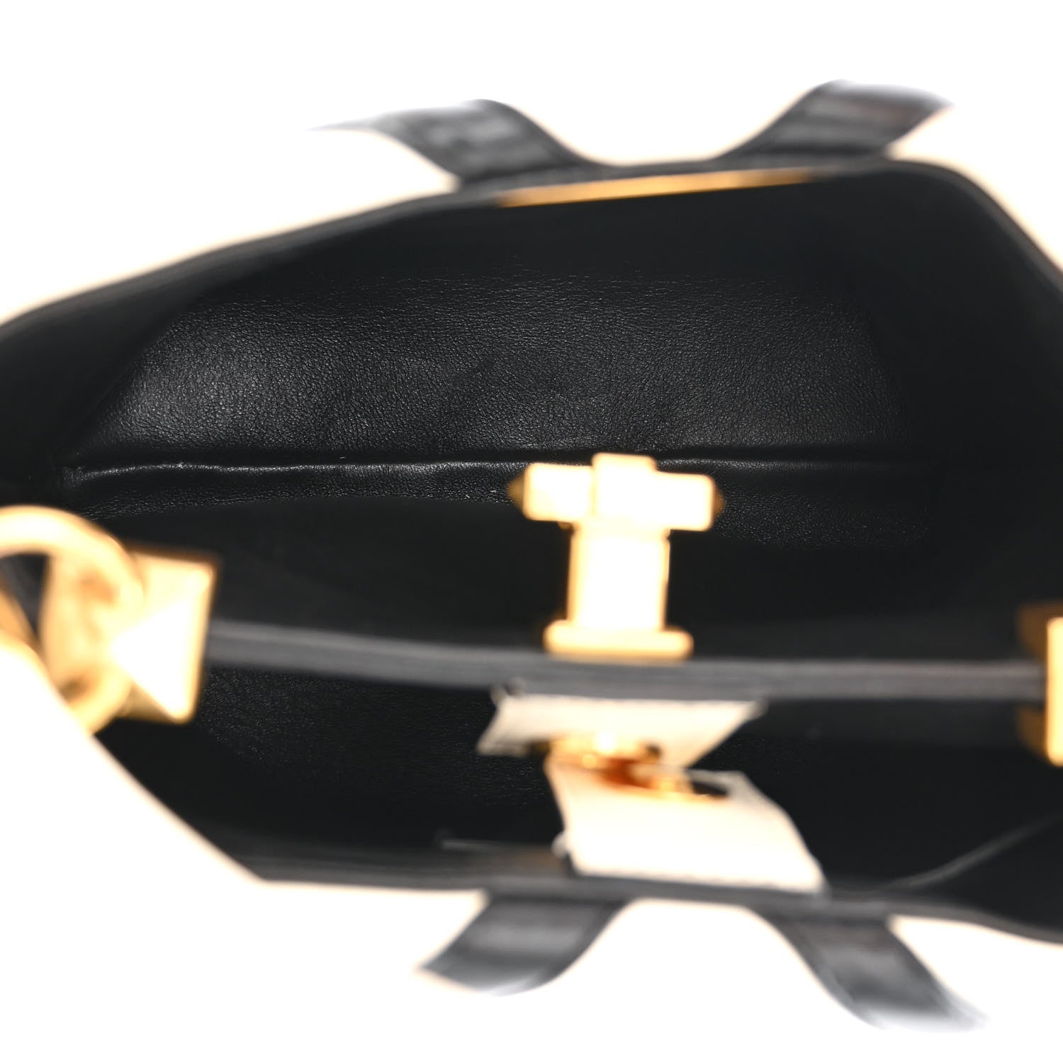 Valentino Garavani Nappa Small Roman Stud The Handle Bag Ivory Black 6 of 10