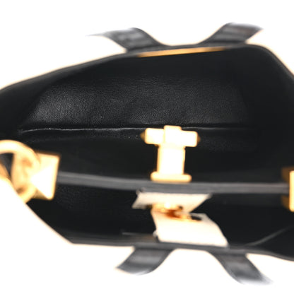 Valentino Garavani Nappa Small Roman Stud The Handle Bag Ivory Black 6 of 10
