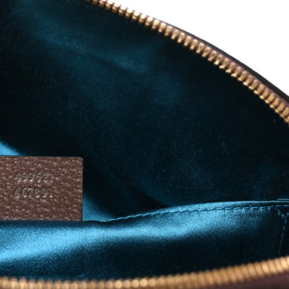 Gucci GG Supreme Monogram Textured Dollar Calfskin Web Small Ophidia Dome Shoulder Bag Beige Ebony New Acero 7 of 10