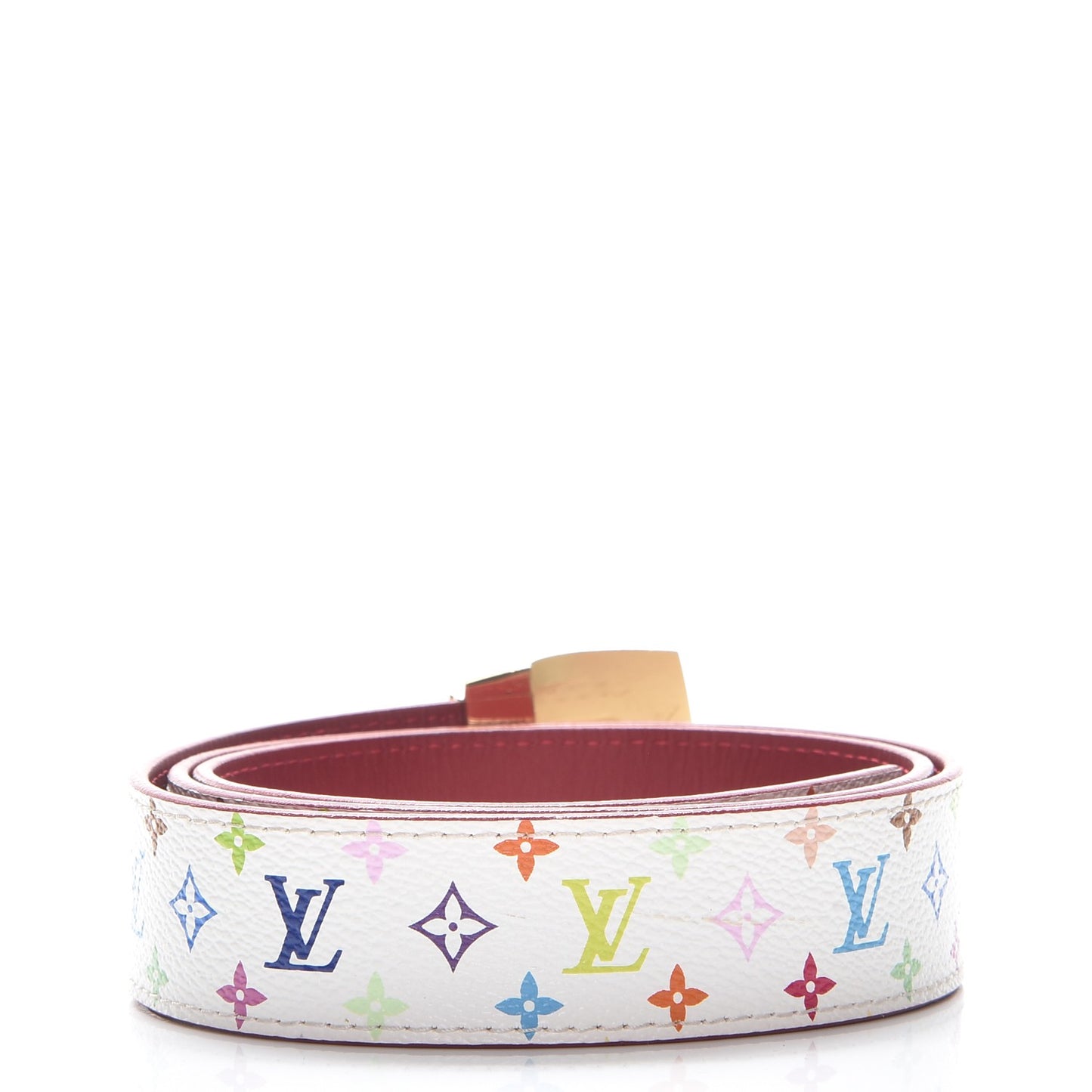 Monogram Multicolor LV Cut Reversible Belt 80 32 White Grenade