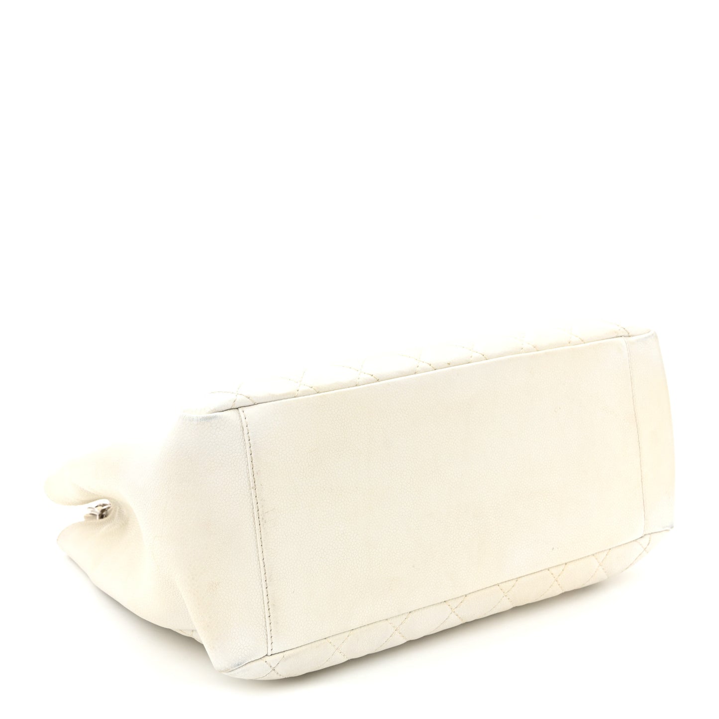 Caviar Quilted Grand Shopping Tote GST White