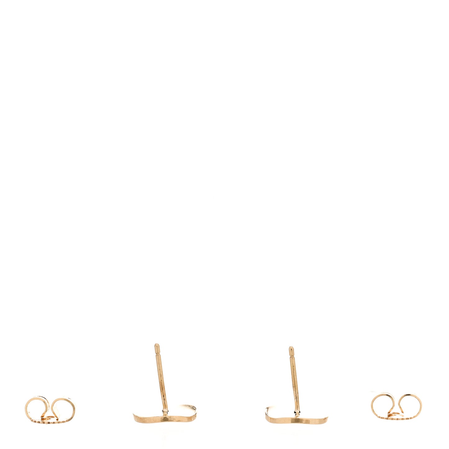 18K Yellow Gold Notes Round Stud Earrings