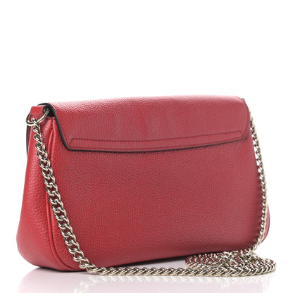 Gucci Pebbled Calfskin Medium Soho Flap Crossbody Vibrant Red 2 of 5