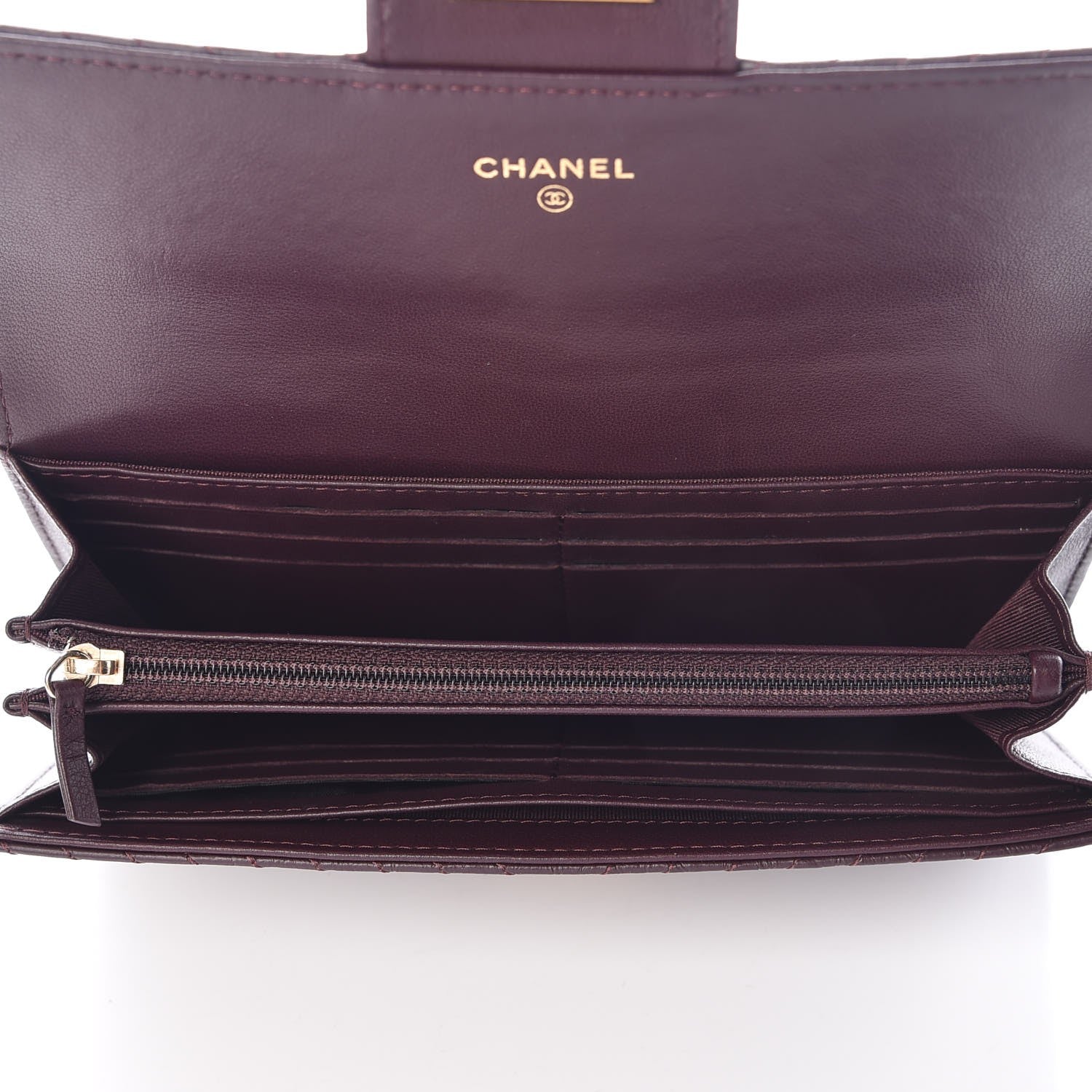 Chanel Aged Calfskin Chevron Quilted 2.55 Reissue Flap Wallet Burgundy 5 of 9
