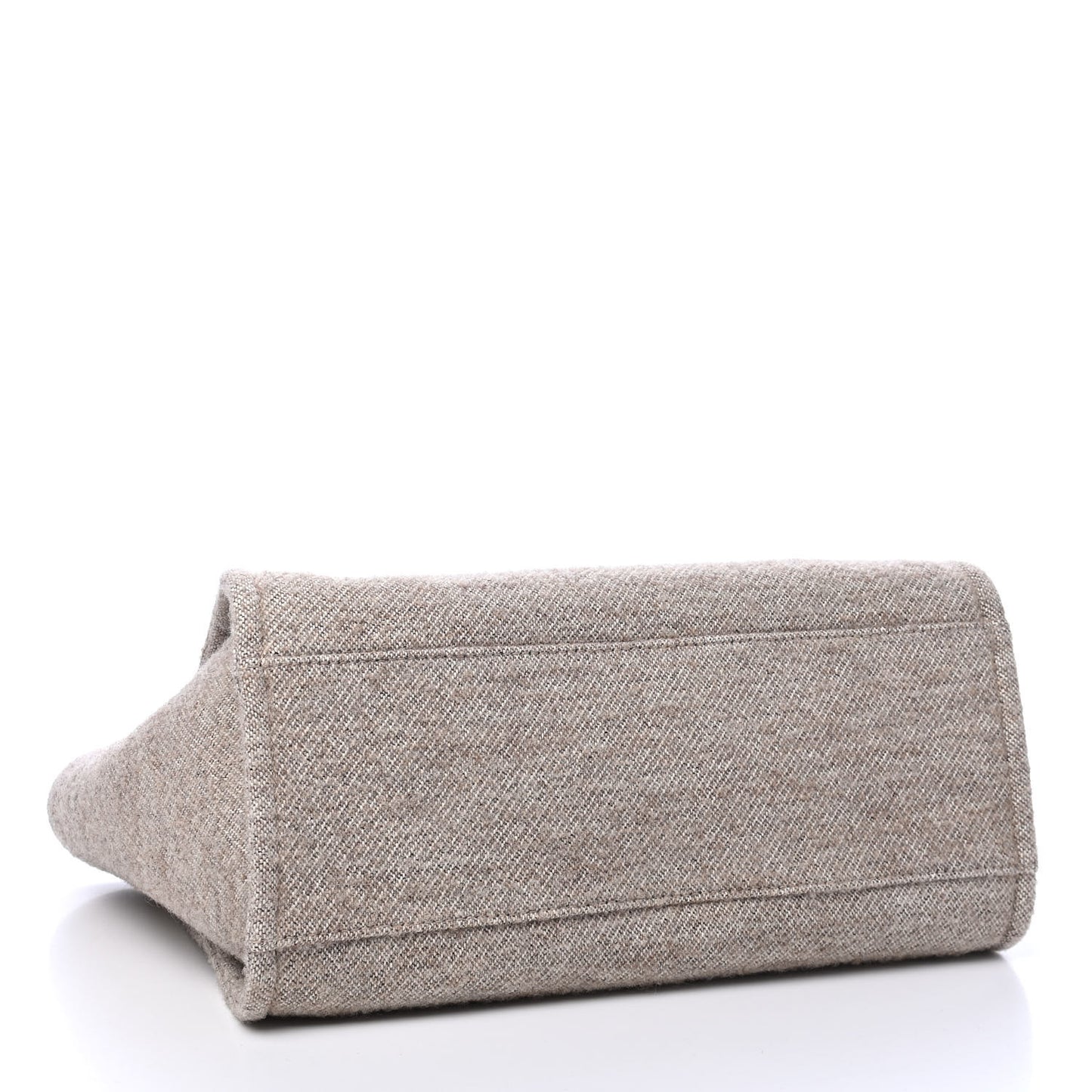 Mixed Fibers Calfskin Medium Deauville Tote Light Grey