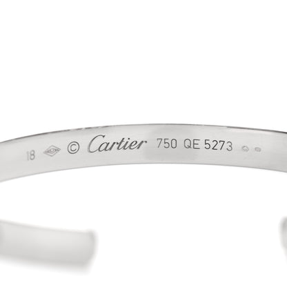 Cartier 18K White Gold LOVE Cuff Bracelet 18 4 of 4