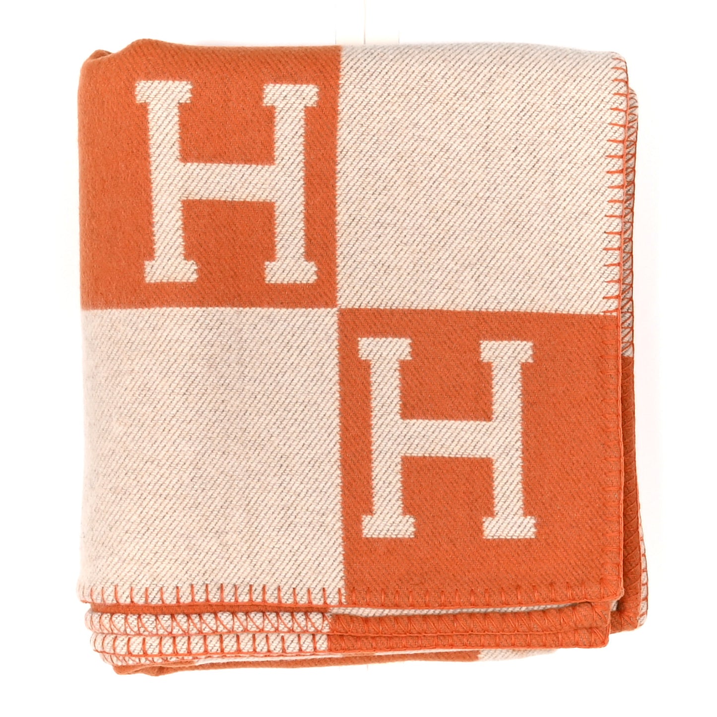 Wool Cashmere Signature Classic Avalon Blanket Ecru Potiron