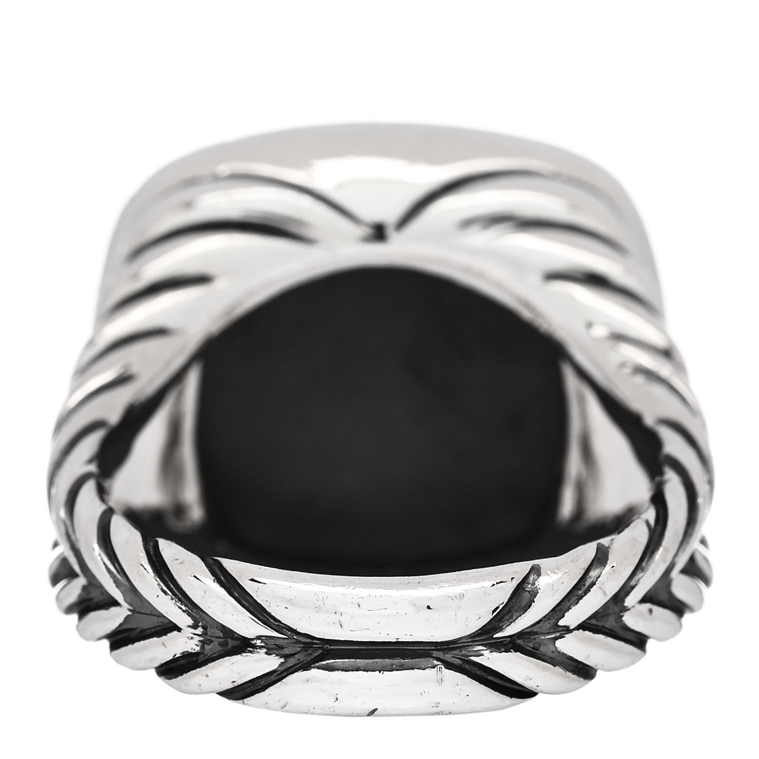 David Yurman Sterling Silver Diamond Black Orchid 14mm Albion Ring 52 6 4 of 5