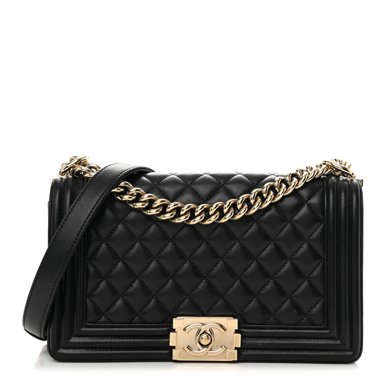 Chanel Lambskin Quilted Medium Boy Flap Black 1 of 15