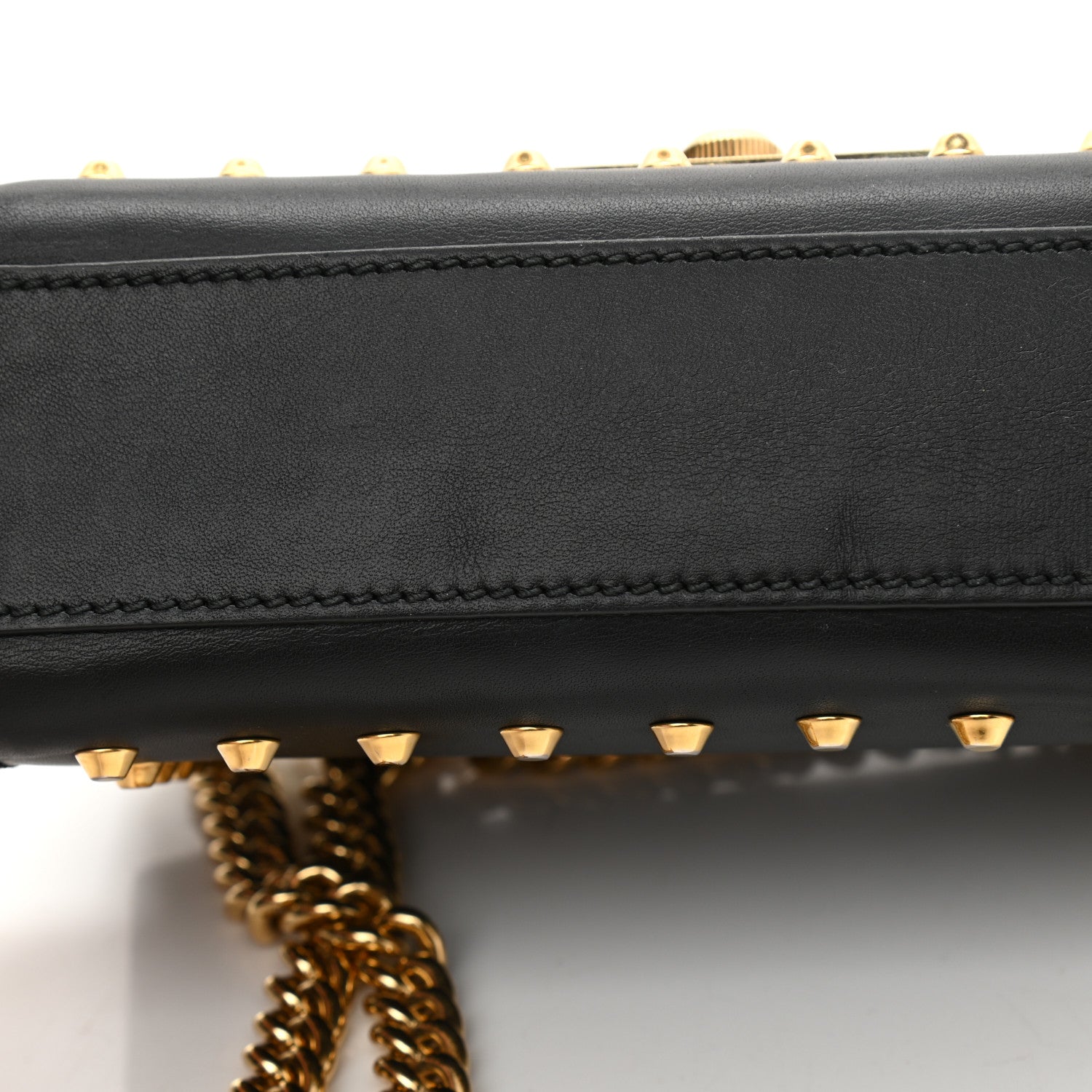 Gucci Calfskin Studded Small Padlock Shoulder Bag Black 11 of 11