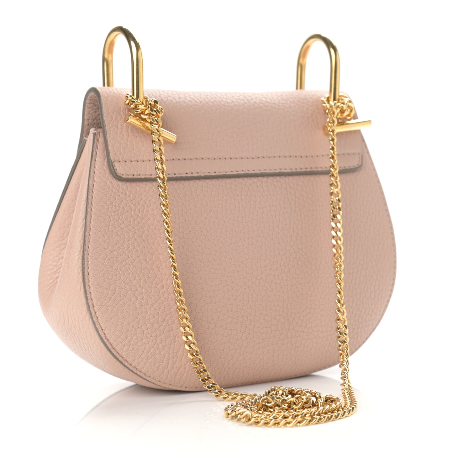 Grained Lambskin Mini Drew Shoulder Bag Cement Pink