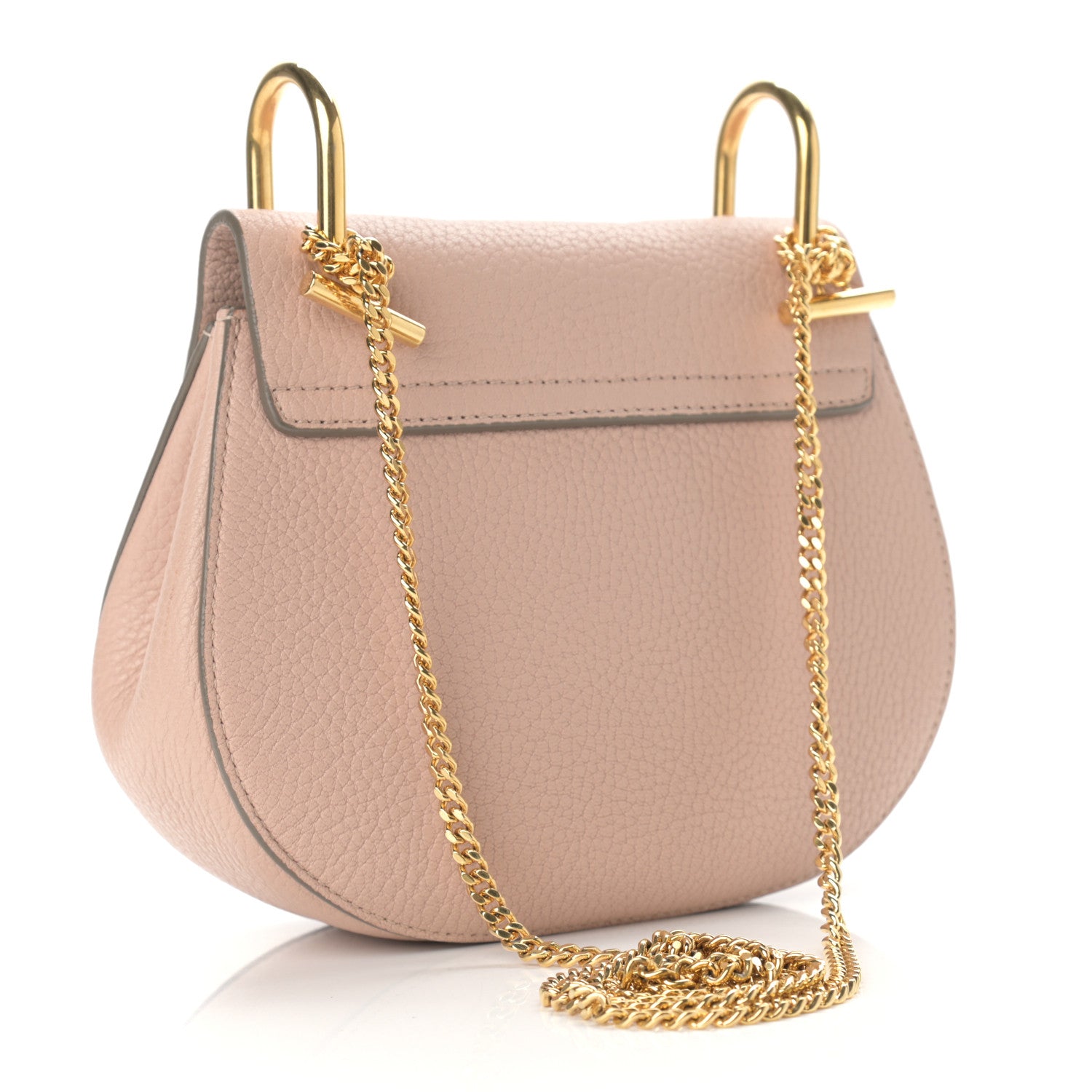 Chloe Grained Lambskin Mini Drew Shoulder Bag Cement Pink 3 of 9