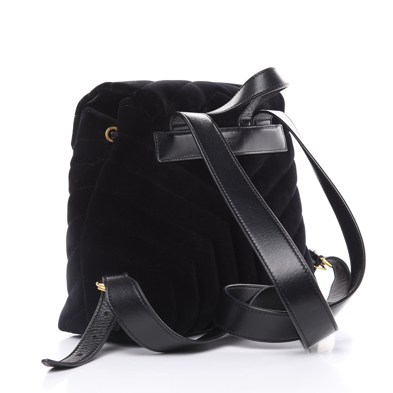 Saint Laurent Velvet Y Quilted Monogram Small Loulou Backpack Black 3 of 17