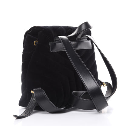 Saint Laurent Velvet Y Quilted Monogram Small Loulou Backpack Black 3 of 17