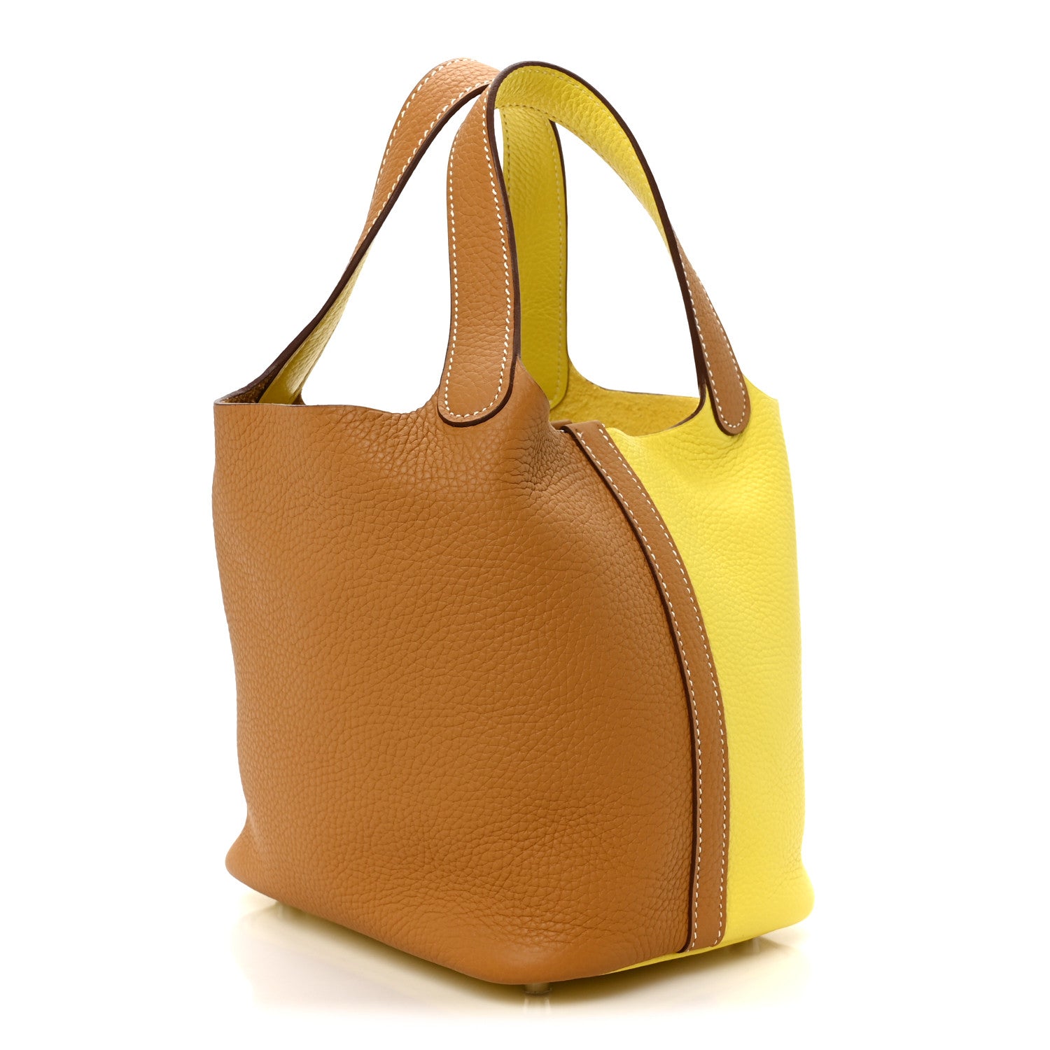 Hermes Taurillon Clemence Casaque Picotin Lock 18 PM Lime Sesame 3 of 10