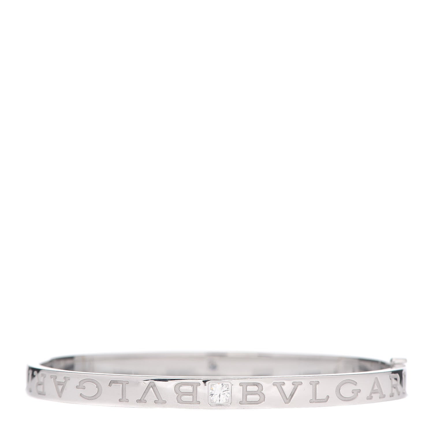 Bulgari 18K White Gold Diamond B.Zero1 Essential Bangle Bracelet M 3 of 4
