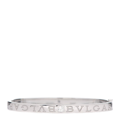 Bulgari 18K White Gold Diamond B.Zero1 Essential Bangle Bracelet M 3 of 4