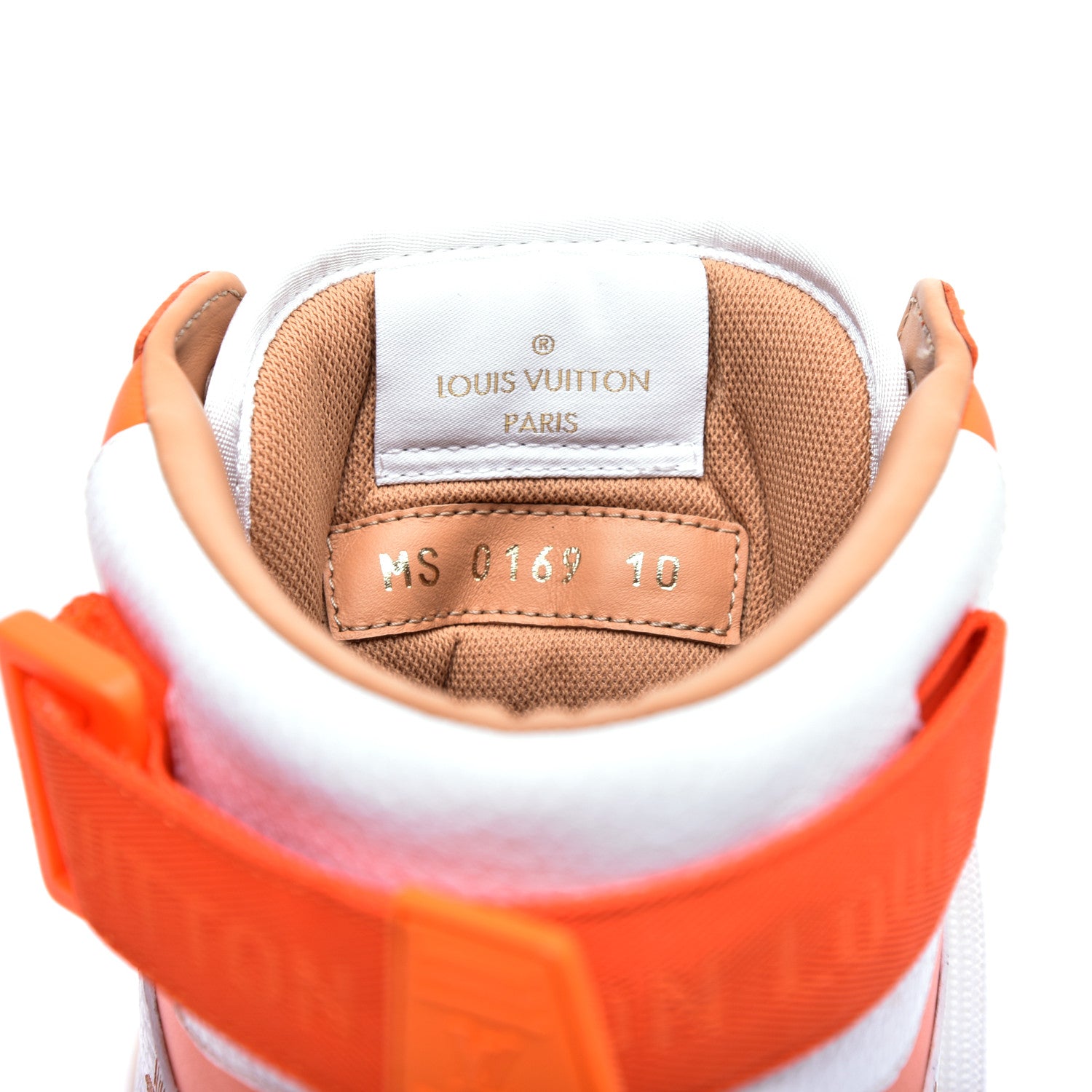 Louis Vuitton Calfskin Monogram Rivoli High Top Sneakers 10 Orange 8 of 9