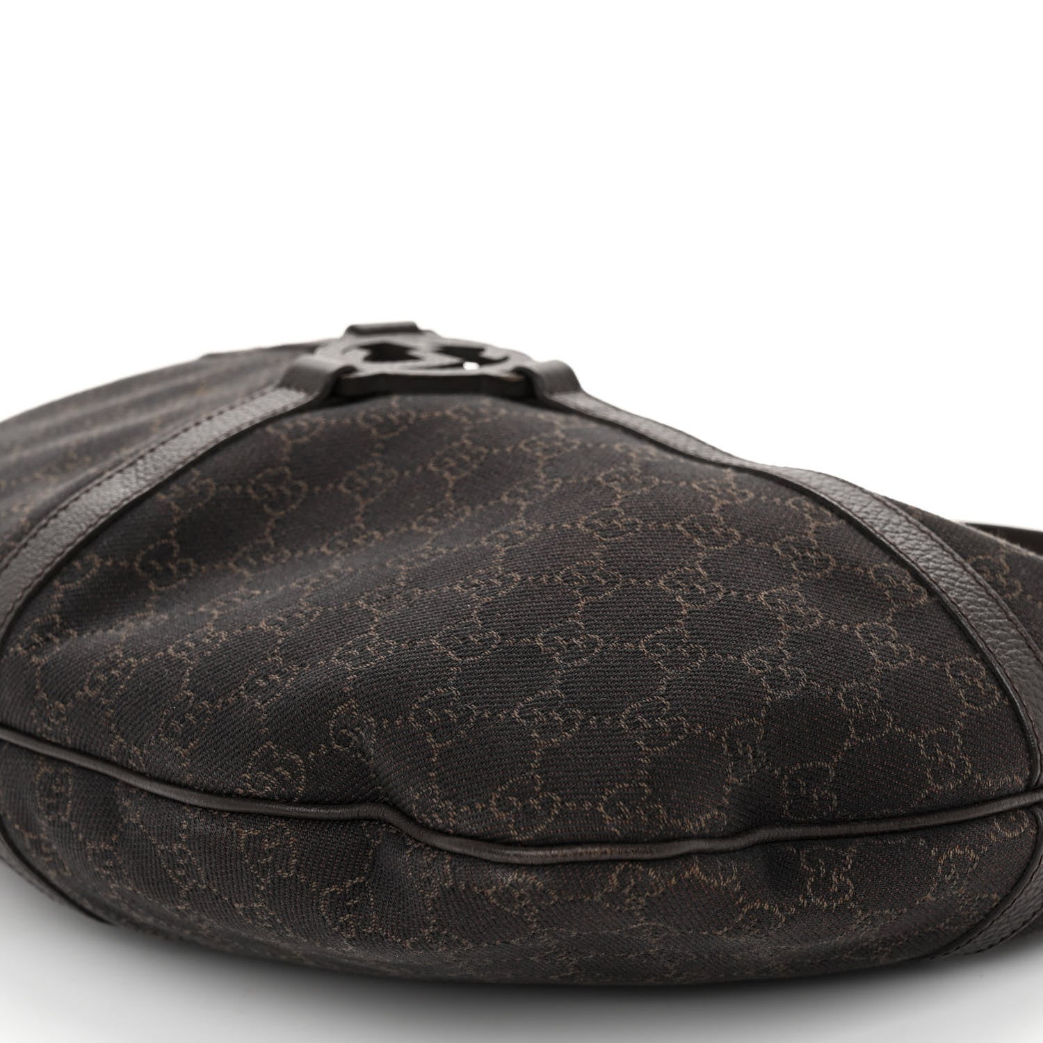 Gucci Canvas GG Reins Hobo Brown Black 9 of 10