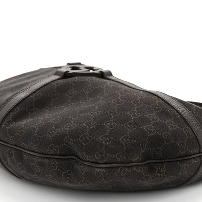 Gucci Canvas GG Reins Hobo Brown Black 9 of 10