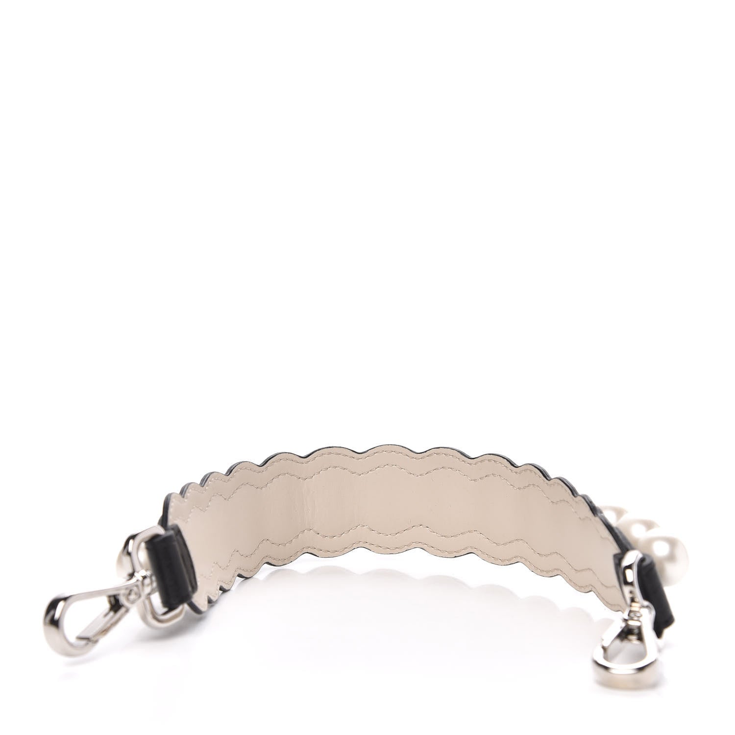 Fendi Calfskin Pearl Embellished Mini Strap You Black Camelia 2 of 5