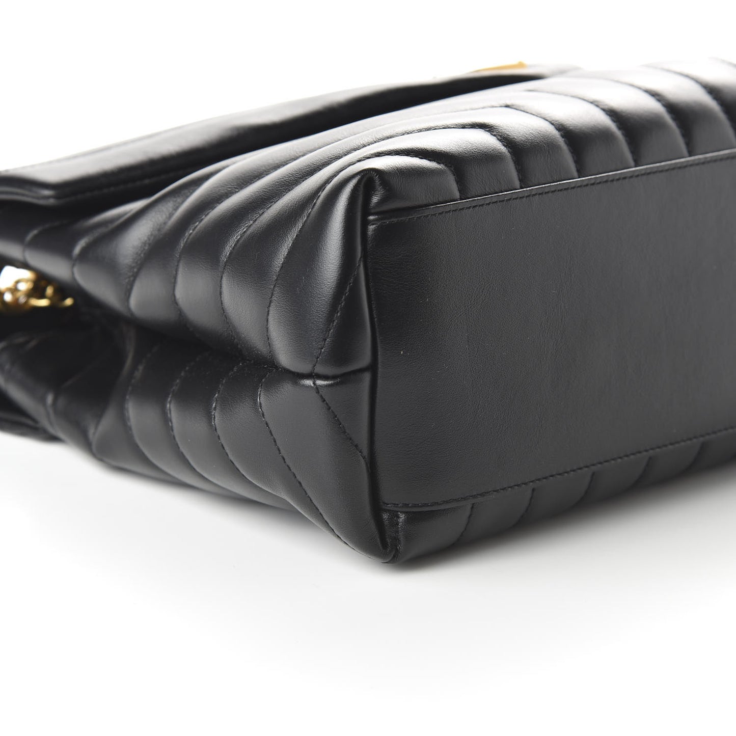 Calfskin Y Quilted Monogram Medium Loulou Chain Satchel Black