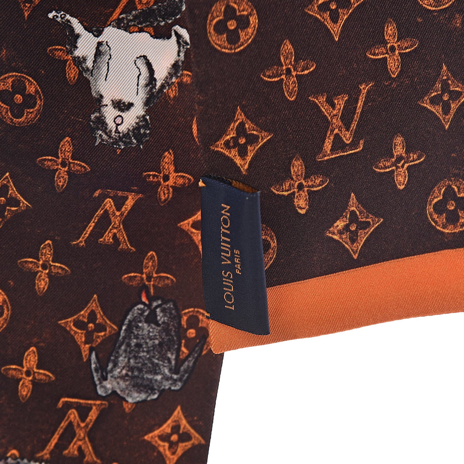 Louis Vuitton Silk Catogram Classic Bandeau Marron 4 of 4