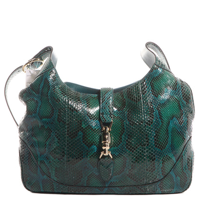 Gucci Python Medium Jackie Shoulder Hobo Malachite Green 1 of 9