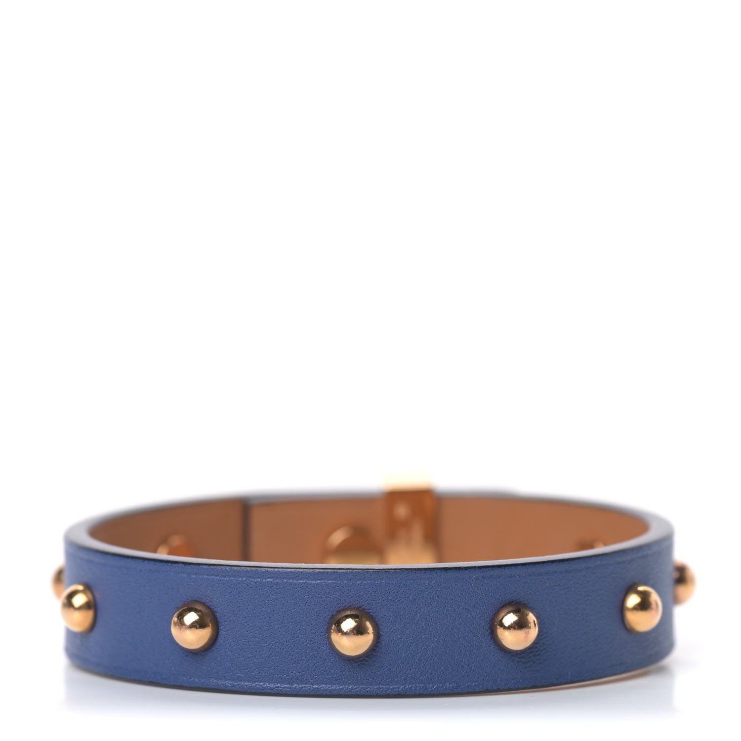 Hermes Swift Mini Dog Clous Ronds Bracelet T2 Bleu Brighton 3 of 6