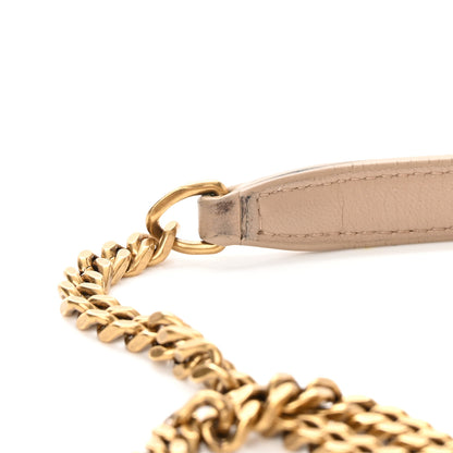 Saint Laurent Lambskin Quilted Toy Loulou Puffer Monogram Chain Satchel Dark Beige 16 of 20